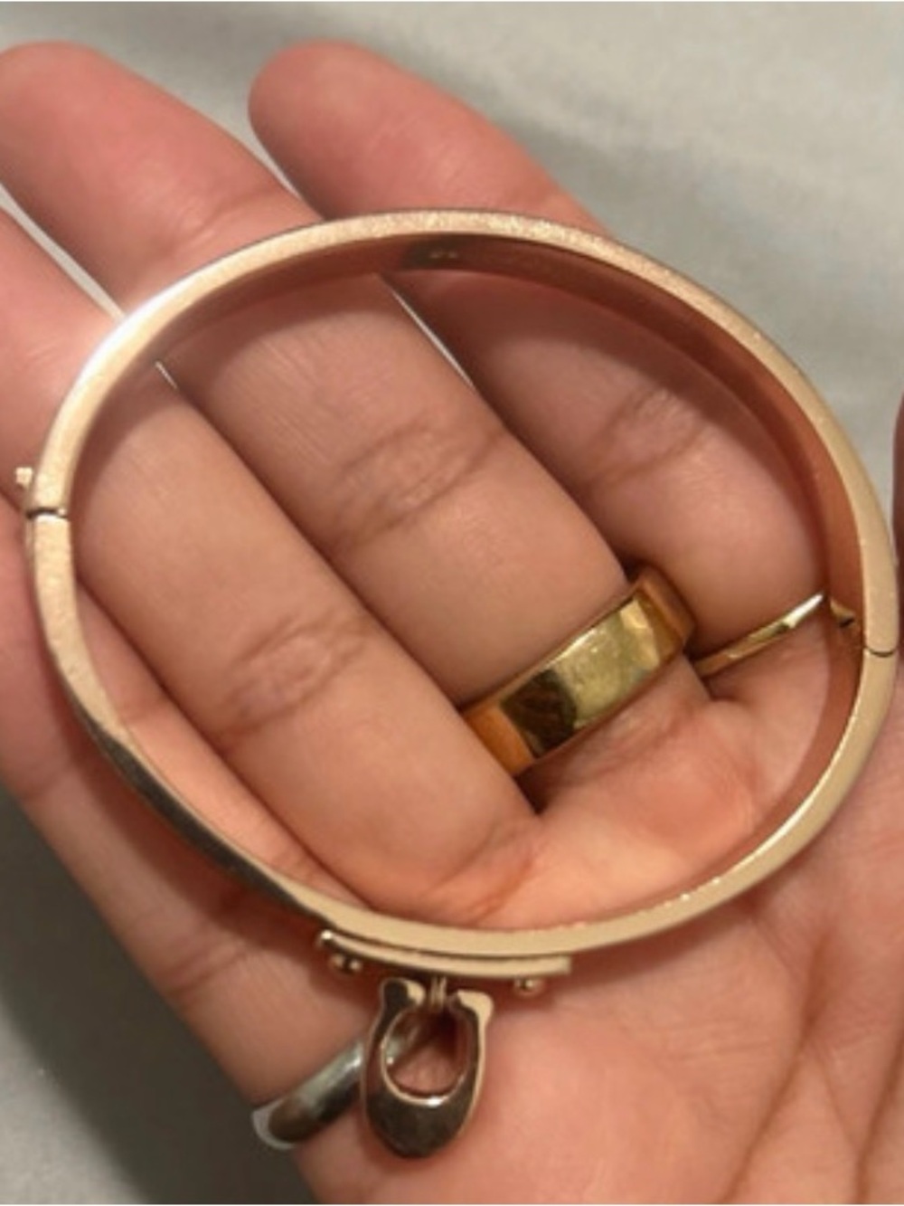 Coach Green Enamel Gold-Tone Signature Hinge Bracelet - Picture 3 of 3